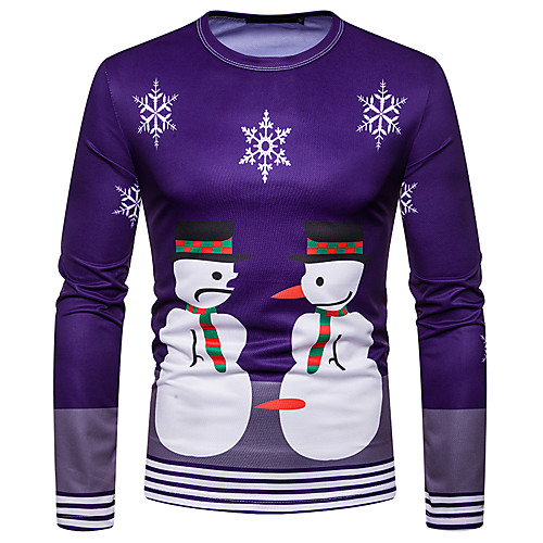 

Men's T shirt Graphic Long Sleeve Daily Tops Rainbow