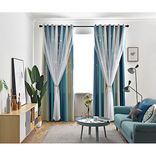 

Window Curtain With Sheer Drapes Window Treatment Room Darkening Light Blocking Home Decoration For Bedroom Living Room Girls'Bedroom