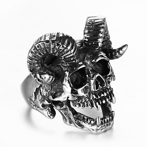 

Band Ring Vintage Style Black Alloy Skull Sheep Ethnic Fashion Vintage 1pc 8 9 10 11 / Men's