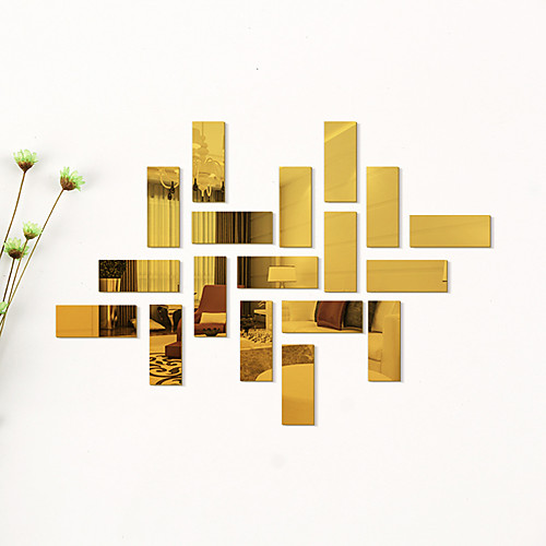 

Rectangle Shapes Wall Stickers Mirror Wall Stickers Decorative Wall Stickers, Acrylic Home Decoration Wall Decal Wall Decoration 15pcs 8560cm