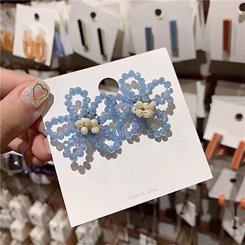 

Women's Earrings Vintage Style Flower S925 Sterling Silver Earrings Jewelry Blue For Gift Daily Festival 1 Pair