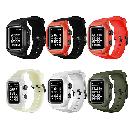 

Case with Band For Apple Watch Series 5/4/3/2/1 Silicone / Plastic Compatibility Apple