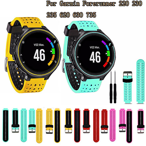 

Sport Silicone Watch Band Wrist Strap For Garmin Forerunner 230 / 235 / 220 / 620 / 630 / 735 Replacement Bracelet Wristband