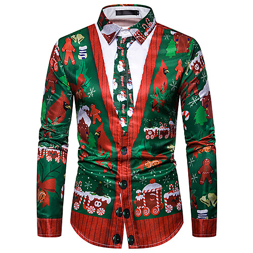

Men's Shirt Graphic Long Sleeve Daily Tops Rainbow