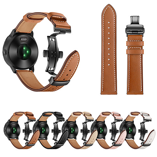 

Watch Band For Garmin Vivoactive 3 Black Butterfly Buckle Fashion Genuine Leather Strap Bracelet Belt