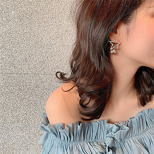 

Women's Earrings Classic Star S925 Sterling Silver Earrings Jewelry Gold For Gift Daily Festival 1 Pair