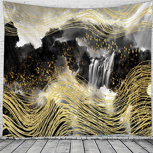 

Chinese Ink Painting Style Wall Tapestry Art Decor Blanket Curtain Hanging Home Bedroom Living Room Decoration Abstract Waterfall Mountain