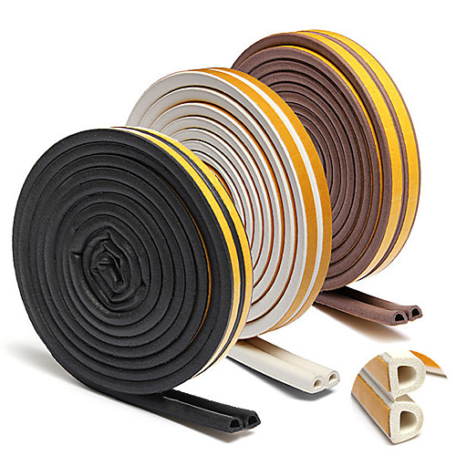 

10m Self Adhesive D ype for Car Doors Windows Foam Seal Strip Soundproofing Collision Avoidance Rubber Seal Collision