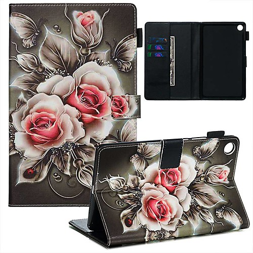 

Case For Huawei MediaPad M3 Lite 8/MediaPad M5 8 Wallet / Card Holder / Flip Full Body Cases Flower PU Leather / TPU