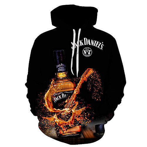 

Men's Plus Size Hoodie Cartoon Graphic 3D Hooded Daily Weekend Casual Streetwear Hoodies Sweatshirts Black / Letter