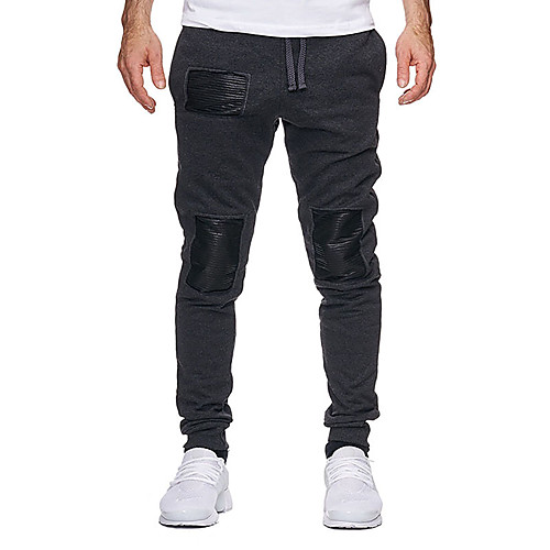

Men's Basic Slim Sweatpants Pants Solid Colored Full Length Black Red Light gray