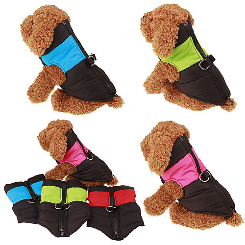 

Dog Jacket Vest Puffer / Down Jacket Color Block Casual / Daily Outdoor Winter Dog Clothes Puppy Clothes Dog Outfits Waterproof Red Blue Pink Costume Large Dog for Girl and Boy Dog Cotton XS S M L XL
