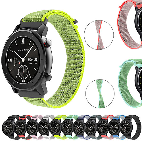 

Woven Nylon Watch Band Wrist Strap for Xiaomi Huami Amazfit GTR 42mm / Amazfit Bip Youth / Samsung Galaxy Watch 42mm Smart Watch Bracelet Wristband Replaceable Accessories