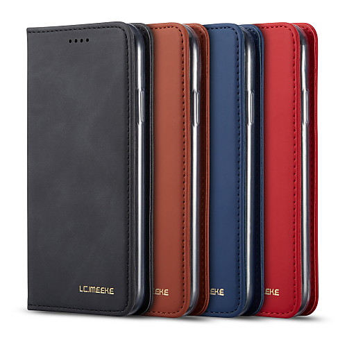 

lc.imeeke Leather Case For Apple iPhone 12 / iPhone 11 Pro / iPhone 11 Pro Max Wallet / Card Holder / Flip Full Body Cases Solid Colored PU Leather