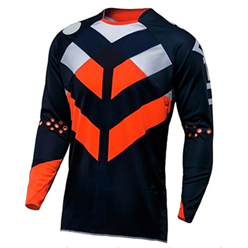 

Men's Long Sleeve Cycling Jersey Downhill Jersey Dirt Bike Jersey Winter Polyester Black / Red Geometic Bike Jersey Motorcyle Clothing Top Mountain Bike MTB Road Bike Cycling Thermal Warm Windproof
