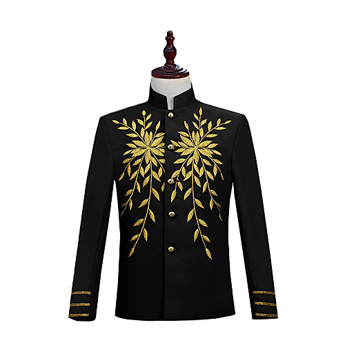 

Prince Aristocrat Retro Vintage Medieval Coat Masquerade Men's Costume Hat White / Black / Red Vintage Cosplay Party Long Sleeve