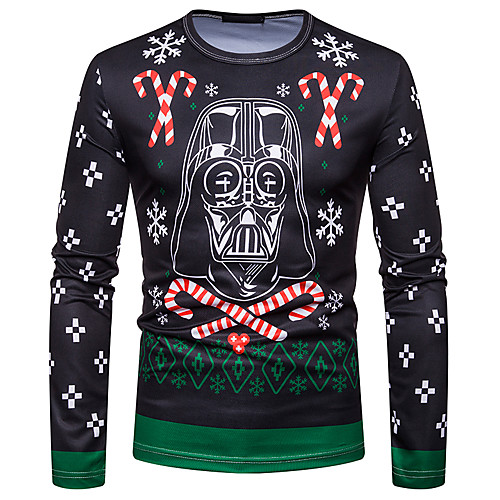 

Men's T shirt Graphic Long Sleeve Daily Tops Rainbow