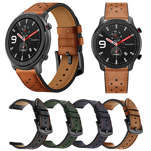 

Genuine Leather Watch Band Wrist Strap for Xiaomi Huami Amazfit GTR 47mm / Amazfit Stratos 2 2S / Amazfit Pace Watch Bracelet Replaceable Wristband