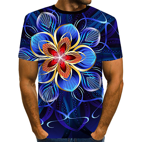 

Men's T shirt Graphic 3D Letter Plus Size Pleated Print Short Sleeve Daily Tops Streetwear Exaggerated Rainbow