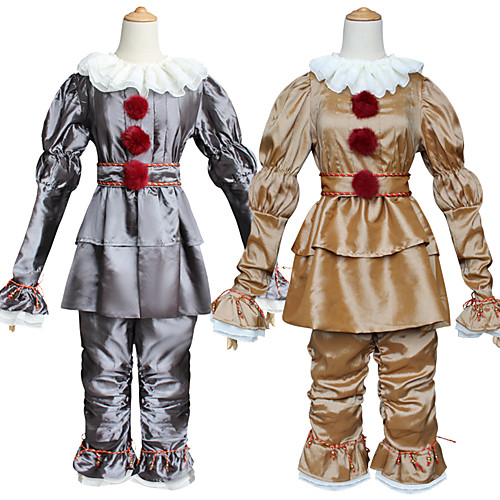 

Burlesque Clown Pennywise Outfits Halloween Props Men's Women's Movie Cosplay Halloween Golden Silver Bracelet & Bangle Top Pants Halloween Carnival Children's Day Terylene / Collar / Waist Belt