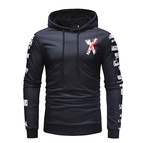 

Men's Pullover Hoodie Sweatshirt Striped Hooded Work Casual Hoodies Sweatshirts Long Sleeve Slim Black