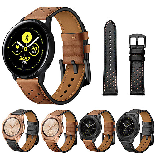 

Quick Fit Genuine Leather Watch Band Strap For Samsung Gear Sport R600 /S2 classic R732 /galaxy watch 42mm R815 /Galaxy watch active (40mm) R500/Galaxy watch active 2