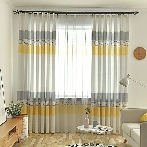 

Geometric Room-darkening Two Panels Curtain Living Room Curtains