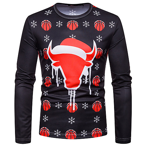 

Men's T shirt Graphic Long Sleeve Daily Tops Rainbow