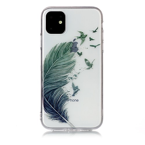 

Case For Apple iPhone 11 / iPhone 11 Pro / iPhone 11 Pro Max Ultra-thin / Transparent / Pattern Back Cover Feathers TPU