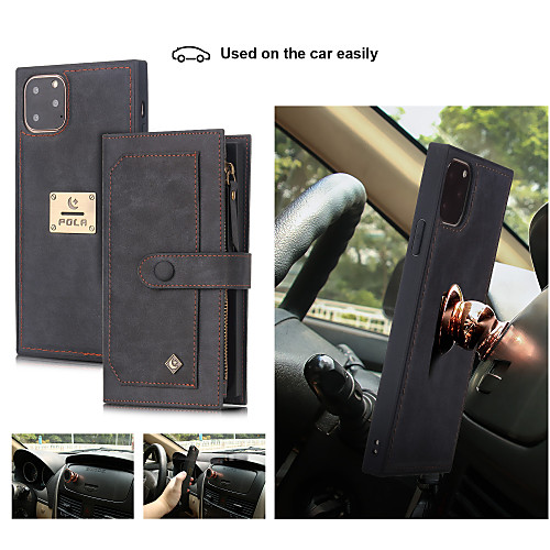 

Phone Case For Apple Full Body Case Bumper Leather iPhone 11 Pro Max SE 2020 X XR XS Max 8 7 6 Wallet Card Holder Flip Solid Color Genuine Leather