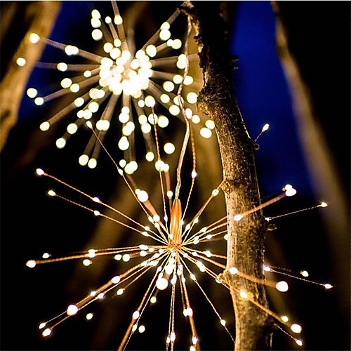 

Solar Lights Outdoor LED Starburst Lights LED Fireworks Bouquet Outdoor Solar Garden Lights 40 Branches 200LED Hanging Broom Copper Wire Lantern Outdoor Party Festival Christmas Waterproof