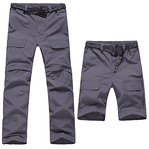 

Men's Hiking Pants Trousers Convertible Pants / Zip Off Pants Summer Outdoor UPF50 UV Resistant Quick Dry Moisture Wicking Nylon Elastic Waist Pants / Trousers Bottoms Dark Grey Army Green Khaki