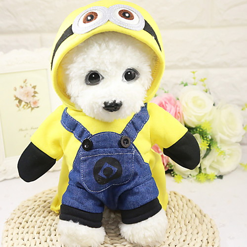 

Dog Outfits Character Holiday Halloween Winter Dog Clothes Puppy Clothes Dog Outfits Yellow Costume for Girl and Boy Dog Polyster XS S M L XL XXL