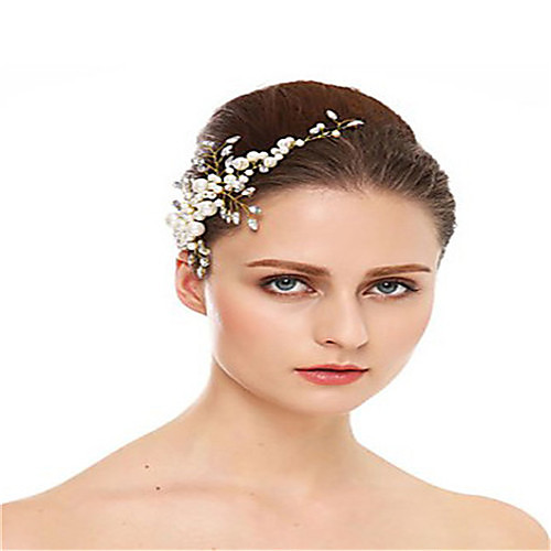 

Imitation Pearl / Rhinestone Headdress with Rhinestone / Imitation Pearl 1 Piece Wedding Headpiece