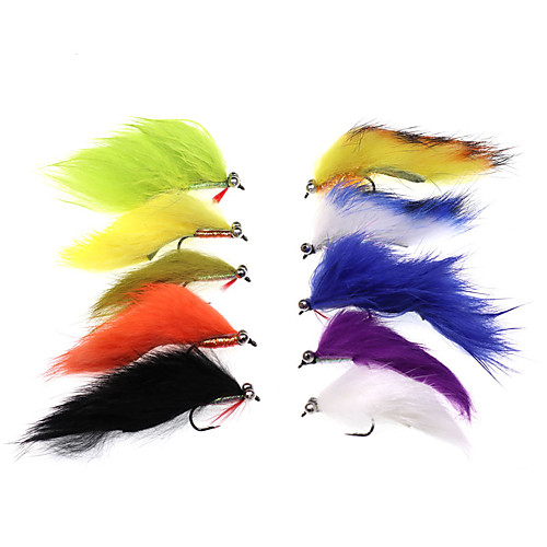 

10 pcs Fishing Lures Flies Sinking Fast Sinking Bass Trout Pike Fly Fishing Freshwater Fishing