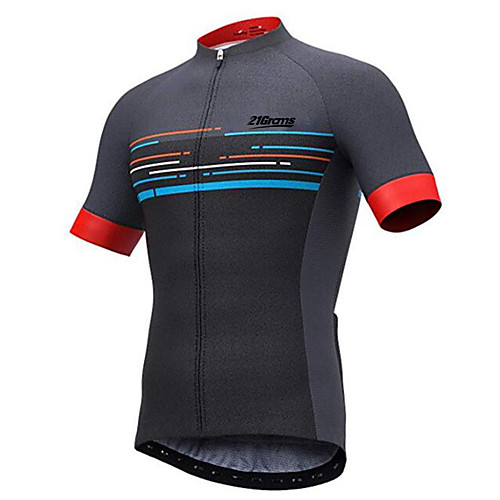 

21Grams Men's Short Sleeve Cycling Jersey Summer Spandex Polyester Black Solid Color Bike Jersey Top Mountain Bike MTB Road Bike Cycling UV Resistant Anatomic Design Quick Dry Sports Clothing Apparel