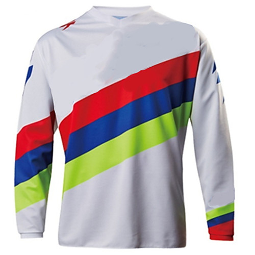 

Men's Long Sleeve Cycling Jersey Downhill Jersey Dirt Bike Jersey Winter Polyester White Geometic Bike Jersey Motorcyle Clothing Top Mountain Bike MTB Road Bike Cycling Thermal Warm Windproof