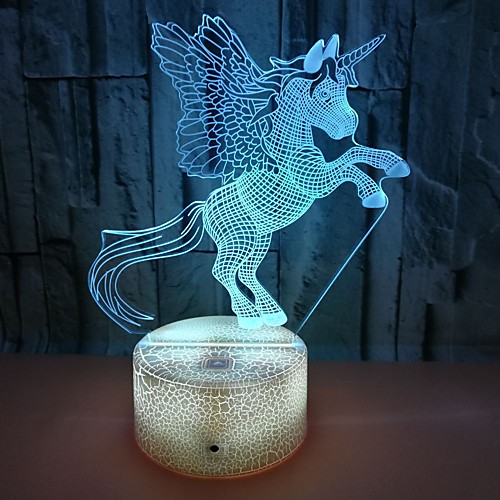 

Unicorn 3D Nightlight For Children Creative Birthday USB 1pc