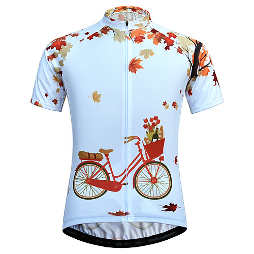 

JESOCYCLING Women's Short Sleeve Cycling Jersey White Bike Jersey Mountain Bike MTB Road Bike Cycling Breathable Quick Dry Anatomic Design Sports Clothing Apparel / Stretchy / Back Pocket