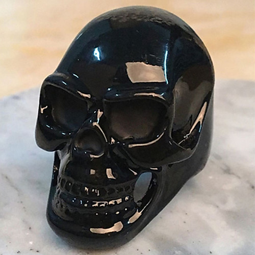 

Men's Ring 1pc Black Alloy irregular Vintage Punk Trendy Daily Jewelry Vintage Style Skull
