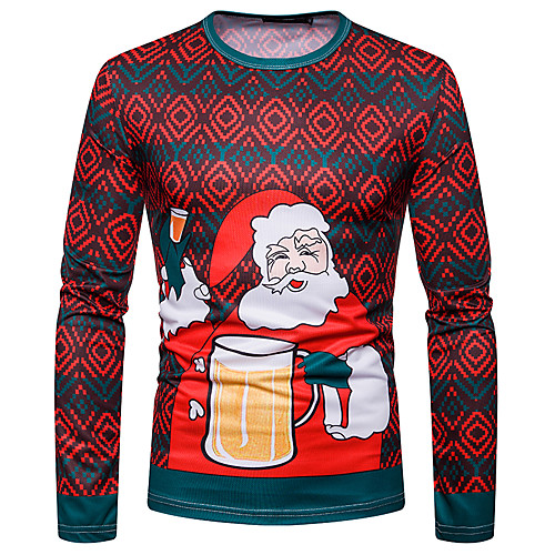 

Men's T shirt Graphic Long Sleeve Daily Tops Rainbow