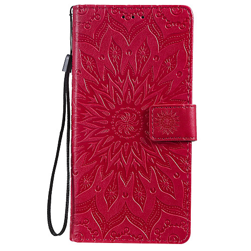 

Case For Samsung Galaxy Note 10 Galaxy Note 10 Plus Phone Case PU Leather Material Embossed Datura Flowers Pattern Solid Color Phone Case