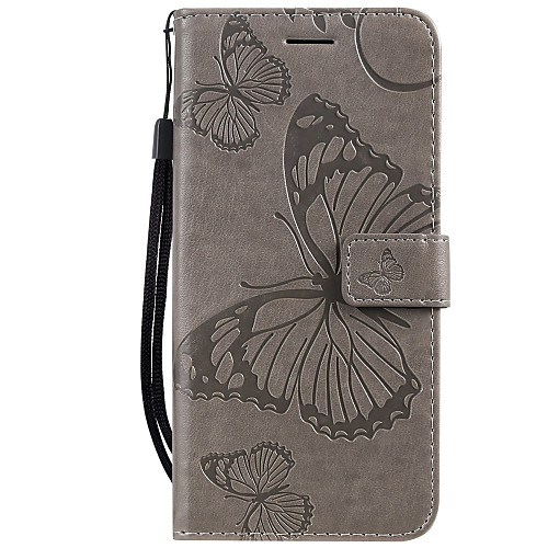 

Case For OPPO R11s Vivo Y67 Phone Case PU Leather Material Embossed Butterfly Pattern Solid Color Phone Case