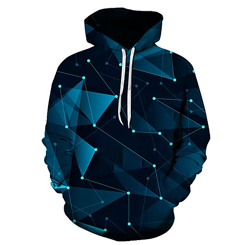 

Men's Plus Size Hoodie 3D Hooded Daily Basic Hoodies Sweatshirts Blue