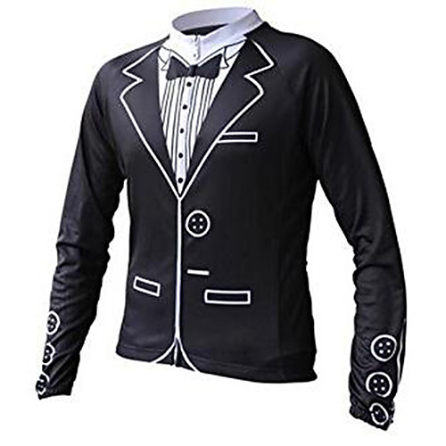

21Grams Men's Long Sleeve Cycling Jersey Winter Fleece Black Suit T-Shirt Bike Jersey Top Mountain Bike MTB Road Bike Cycling Thermal / Warm UV Resistant Breathable Sports Clothing Apparel