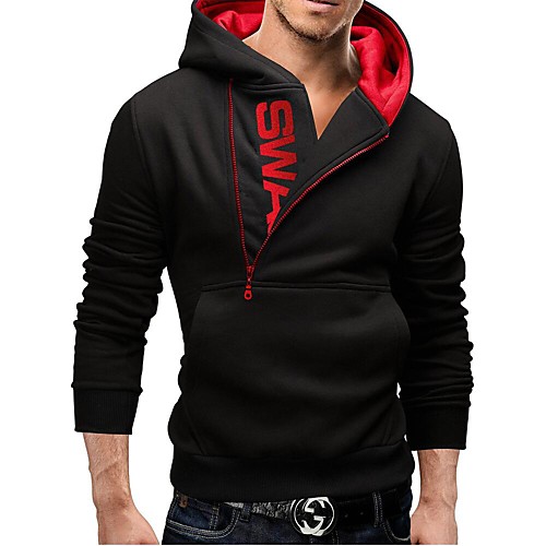 

Men's Hoodie Color Block Hooded Daily Weekend Active Hoodies Sweatshirts Long Sleeve Black / Fall / Winter