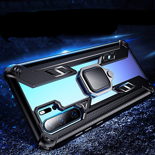

Shockproof Transparent Armor Phone Case For Huawei P30 Pro P30 Lite Mate 20 Pro Mate 20X Magnetic Holder Ring Back Cover Silicone Soft TPU Edge Protective