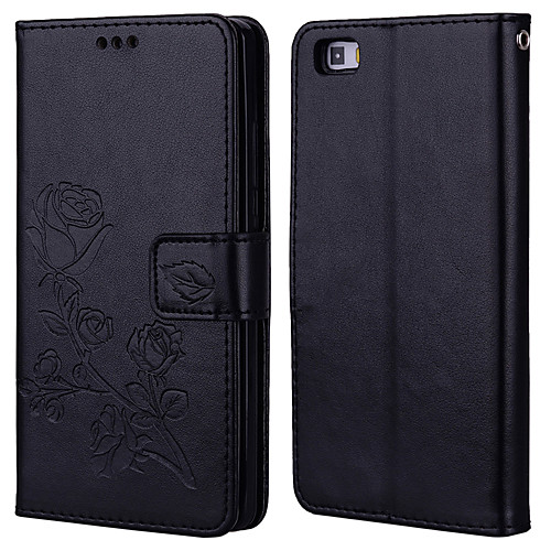 

Case For Huawei P10 Lite / Huawei P9 Lite / P8 Lite (2017) Card Holder / Flip Full Body Cases Solid Colored / Flower PU Leather