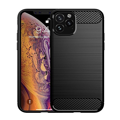

Phone Case For Apple Back Cover iPhone 12 Pro Max 11 SE 2020 X XR XS Max 8 7 6 Shockproof Ultra-thin Lines / Waves Solid Color TPU Carbon Fiber