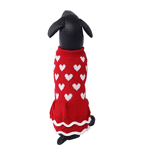 

Dog Sweater Dress Puppy Clothes Love Dresses&Skirts Sweet Dog Clothes Puppy Clothes Dog Outfits Red Costume for Girl and Boy Dog Acrylic Fibers XS S M L XL XXL